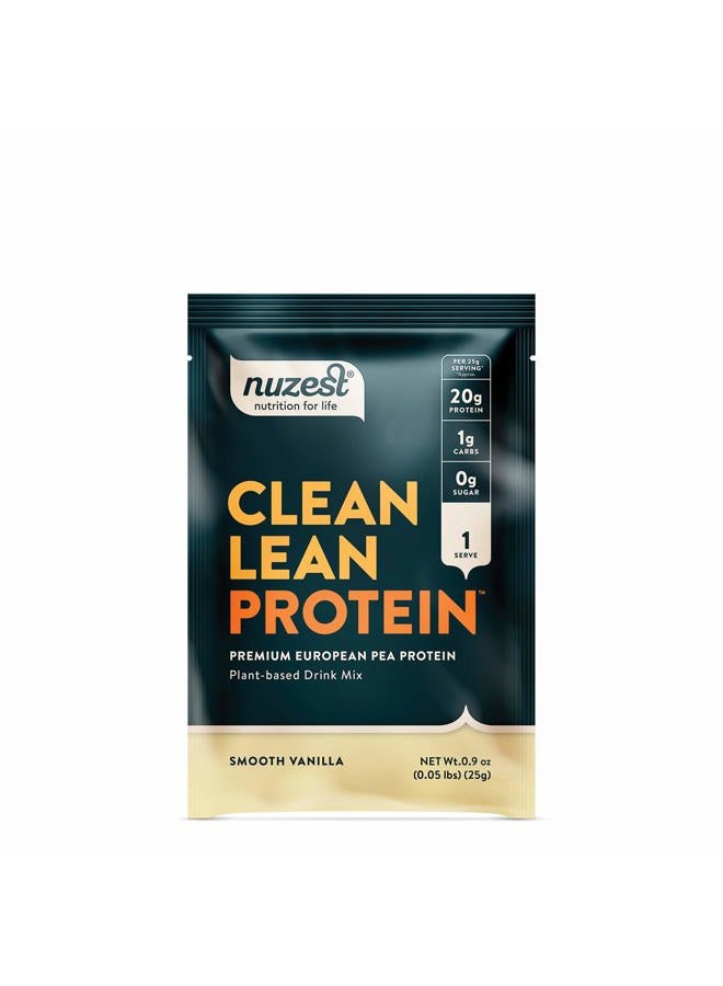 Nuzest Smooth Vanilla Clean Lean Protein - Premium Vegan Protein Powder, Plant Protein Powder, European Golden Pea Protein, Dairy Free, Gluten Free, GMO Free, Single Serving - Image 1